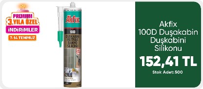 Akfix 100D Duşakabin Duşkabini Silikonu 280 ml Şeffaf