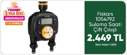 Fiskars 1054792 Sulama Saati Çift Çıkışlı