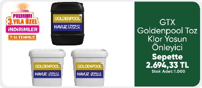 GTX Goldenpool Toz Klor - Yosun Önleyici - Toz ph Düşürücü 10 KG Paketi