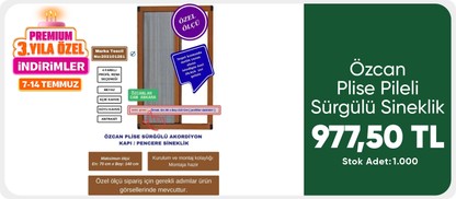 Özcan Plise Pileli Sürgülü Kapı Sinekliği (Demir Kapı ,ahşap Kapı, Çelik Kapı Pimapen Kapı)