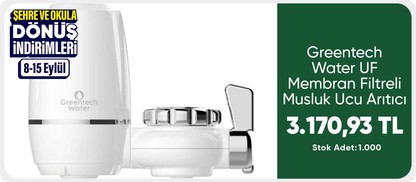 Greentech Water UF Membran Filtreli Musluk Ucu Arıtıcı / GW-D01