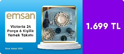 Emsan Victoria 24 Parça 6 Kişilik Yemek Takımı 1899 TL