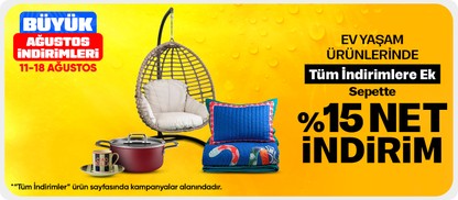 Ev yaşam %15 net indirim