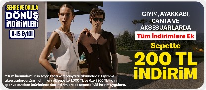 Giyim ayakkabı 200 tl indirim