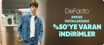 ERKEK ÜRÜNLERİNDE  %50'YE VARAN İNDİRİM