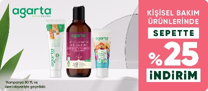 AGARTA Kişisel Bakım Ürünlerinde 50 tl Üzerine Sepette %25 İndirim