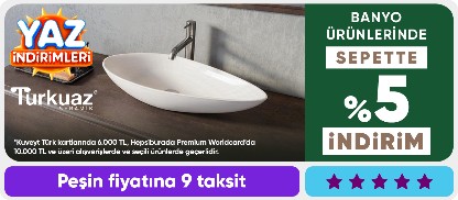 Turkuaz Markalı Banyo Ürünlerinde Sepette %5 İndirim