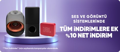 Ses ve Görüntü Sistemlerinde Sepette %10 Net İndirim!