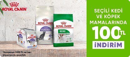 Seçili kedi ve köpek mamalarında  100 TL indirim*