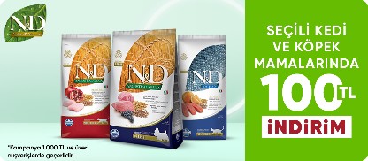 Seçili kedi ve köpek mamalarında  100 TL indirim*