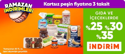 Ramazanda Gıda & İçecek Ürünlerinde 50 TL ve Üzerine %25-%30-%35 İndirimler (CMS)