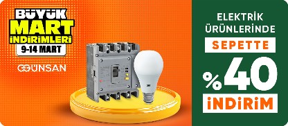 Günsan Elektrik Ürünlerinde %40 İndirim