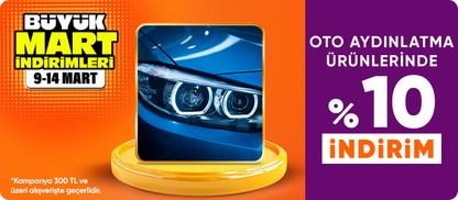 Oto Aydınlatma Ürünlerinde 300 TL Üzeri 10% İndirim