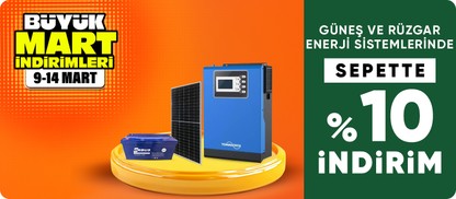 Güneş ve Rüzgar Enerji Sistemlerinde Sepette %10 İndirim Fırsatı