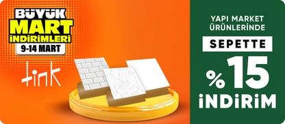 Tink tasarım markalı yapı market ürünlerinde  sepette %15 indirim  