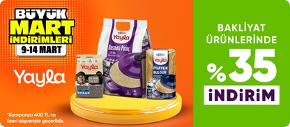 Yayla Bakliyat ürünlerinde 400 TL üzerine %35 i̇ndirim