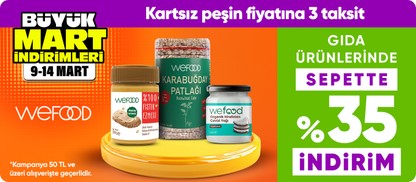 Wefood Markalı Ürünlerde 50 TL ve Üzerine Sepette %35 İndirim