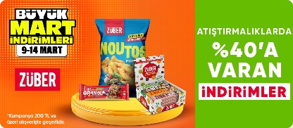 Züber markalı ürünlerde 200 TL üzerine %40'a varan indirim