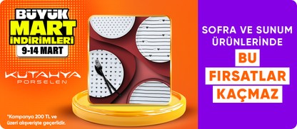 Kütahya Porselen ürünlerinde Sepette %25 %30  İndirimler (200 TL ve üzeri alışverişlerde geçerlidir)