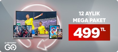 D-Smart GO 12 Aylık Mega Paket 599 TL Yerine 499 TL !