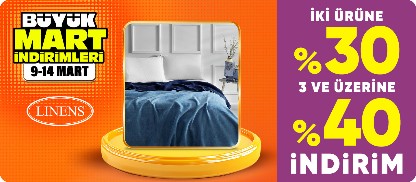 Linens Ürünlerinde 2 ürüne %30  3 ve üzerine %40 indirim