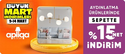 Apliqa Aydınlatma Ürünlerinde Sepette %15 net indirim