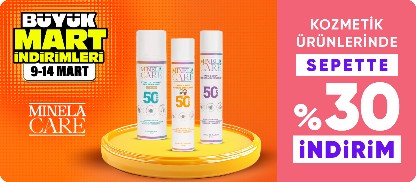 Kozmetik ürünlerinde  sepette %30 indirim