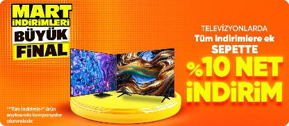 Televizyonlarda Sepette %10 Net İndirimi