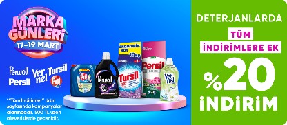 Perwoll,Pril,Persil,Vernel Ürünlerinde Tüm İndirimlere Ek %20  İndirim