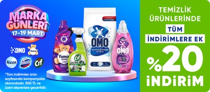 Omo,Yumoş,Cif,Domestos,Rinso Ürünlerinde Tüm İndirimlere Ek %20 İndirim