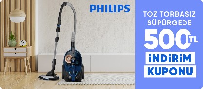 Philips Toz Torbasız Süpürge de 500 TL Kupon