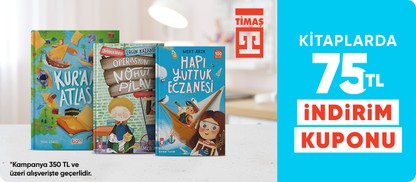 Kitaplarda  350 TL ve üzerine 75 TL indirim kuponu