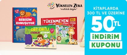 Kitaplarda  300 TL ve üzerine 50 TL indirim kuponu
