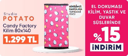 El dokuması kilim, yastık ve duvar süslerinde  %15 indirim
