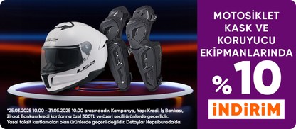 Motosiklet Kask ve Koruyucu Ekipmanlarında 300 TL Üzeri %10 İndirim Fırsatı