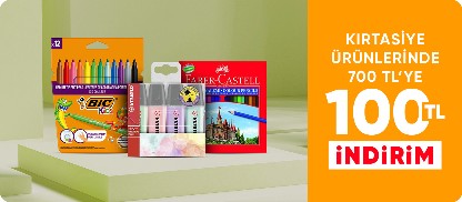 Kırtasiye Ürünlerine Özel 700 TL'ye 100 TL İndirim!
