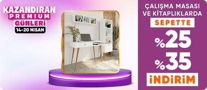 Çalışma Masası ve Kitaplıklarda Sepette %15-%25-%35 İndirim