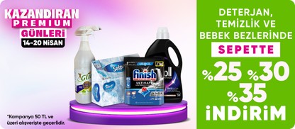Deterjan Temizlik ve Bebek Bezi ürünlerinde 50 TL üzerine Sepette %25 %30 %35 İndirimler (CMS)