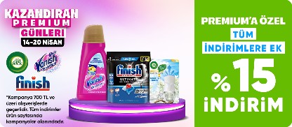 Finish,Vanish,Air Wick Ürünlerinde Premium'a Özel Tüm İndirimlere Ek %20 İndirim
