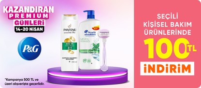 Seçili PG Ürünlerinde 500TL ve Üzerine 100 TL İndirim!