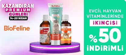 BioFeline Markalı Kedi ve Köpek Vitaminlerinde 2. Üründe %50 İndirim