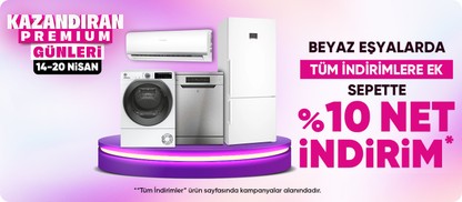 Beyaz Eşyalarda Sepette %10 Net İndirim