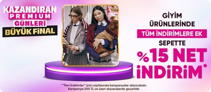 Giyim ürünlerinde tüm indirimlere ek %15 net indirim