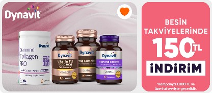 Dynavit Besin Takviyelerinde 1000 TL ve Üzerine 150 TL İndirim