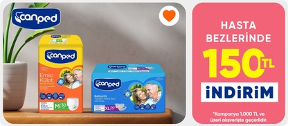 Canped Hasta Bakım Ürünlerinde 1000 TL ve Üzerine 150 TL İndirim