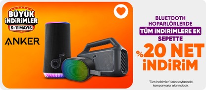 Anker Bluetooth Hoparlörlerde Sepette %20 Net İndirim