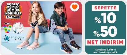Vicco,Kids a more,Hopfrög Kids,Igor ürünlerinde sepette %10-%50 net indirim