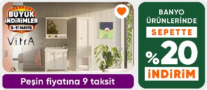 VitrA Banyo  Ürünlerde Sepette %20 İndirim