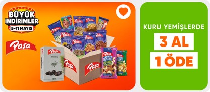 Paşa Kuruyemi̇ş ürünlerinde 2.'si 1TL + seçili ürünlerde 3 al 1 öde