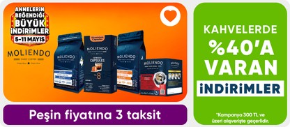 Moliendo markalı kahvelerde 300 TL üzerine %40'a varan indirim